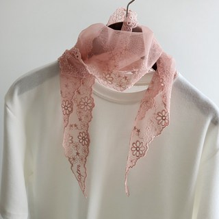 Babisoo 蕾絲刺繡花朵領巾