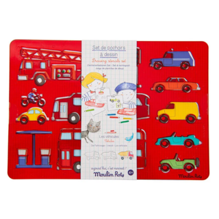 Moulin Roty 圖案繪畫板 交通工具 培養美術能力 訓練握筆, 1組
