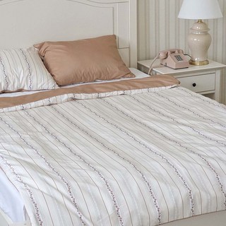 러움 슬립모먼트 로즈베일리 알러지케어 고밀도 사계절 이불커버, Q/K 이불커버 단품, 베개커버 구매안함, 카라멜 베이지