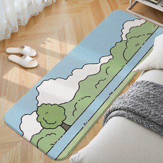 小麥購物 簡約長條羊羔絨床邊防滑地墊 L1408