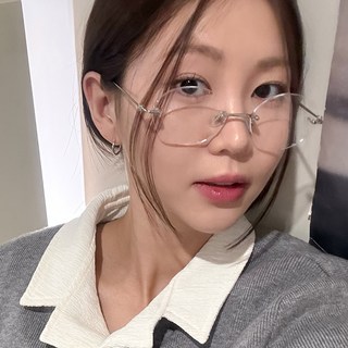 Raffident 抗藍光橢圓形無框眼鏡 杏仁色