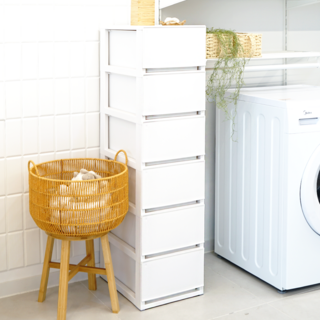 엠비코 모던 슬림 서랍장, 화이트, 6단