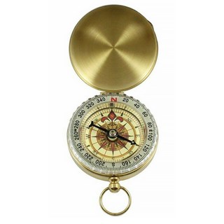 登山露營口袋黃金羅盤, 金色, 1個