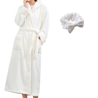 Haisley 高級浴袍 + 面帶套組 L YP47, 白色的, 1套
