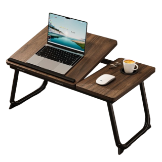 SUNEWZ 多功能折疊式多用途床上桌, 深木紋