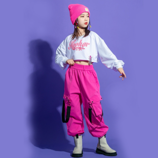 童款GIRL街舞風表演服裝 4件組