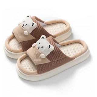 EVER HOUSE 小熊軟墊防滑室內拖鞋, 棕色, 1個