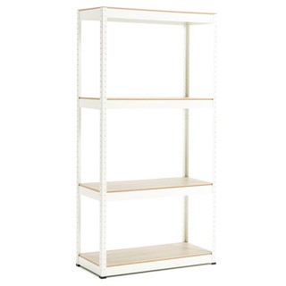 Tres Belle 簡易組裝置物架 白色 鋼板+MDF纖維板, 600 x 400 x 1500 mm, 4層