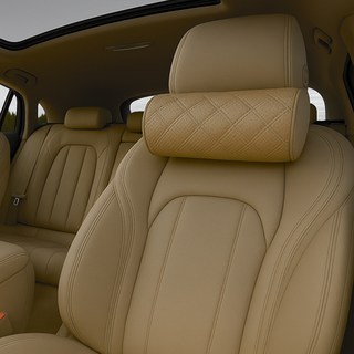 KINTON Calmmood 皮革打孔車用頸枕, 1個, 鞍褐色