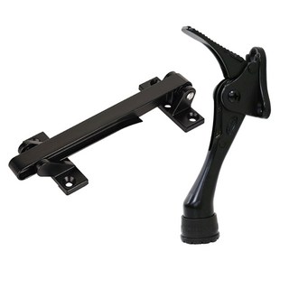 LIVINGiF 玄關門 安全鎖扣 + 腳踏式 門擋 黑色 套組, 1組