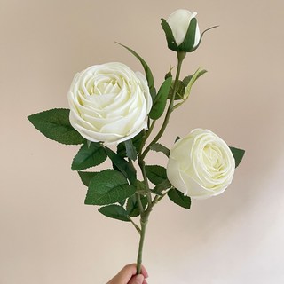 Lydius 玫瑰人造花, 白色, 1個