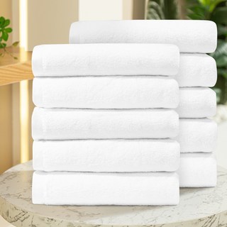 Habity 頂級飯店毛巾 40支精梳棉 200g 白色 10入, 10條