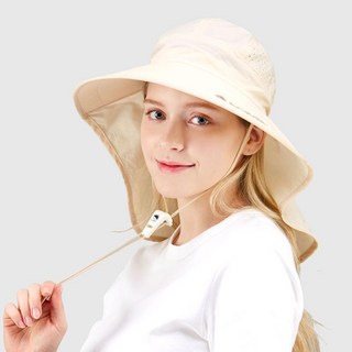 SUN GLADE 成人款 UV 寬邊水陸兩用防曬帽, 米色, 1個