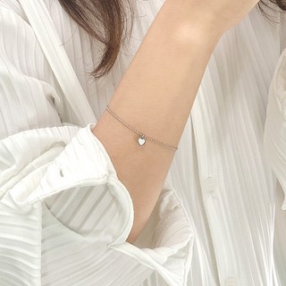 gelluna 女性用全醫療鋼細珠鍊愛心吊墜纖細手鍊 D-46