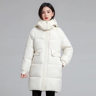 Sunbit 女款 Nave 立領防寒可拆卸連帽日常長版羽絨外套