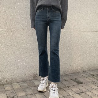 TWEE 女款 Hakit 八分內刷毛靴型牛仔褲 tje0234