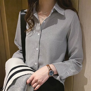 앤드스타일 여성용 F5 초스트라이프 레이온 긴팔 블라우스 261361