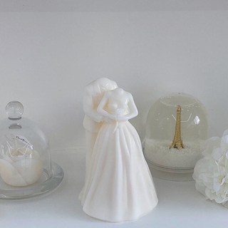 F5NATURE Objet婚禮蠟燭 新郎新娘禮盒, 白色(牡丹), 1套, 230g