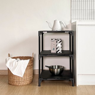 Living Happy Bank 基本款矮層架, 黑色, 3層