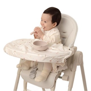 babyclo 無袖拉鍊式副食品圍兜, 小熊 象牙白, 1入, 1件