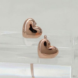 Mini Art 女款 14K 包金 針式 愛心 耳環 RS63