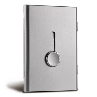 Market Plan 簡約金屬名片盒, 銀色, 1個