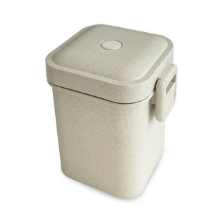 Dasoda 麥稈便當盒 方形湯用款 8x8x12 公分 小麥色 600毫升, 1個