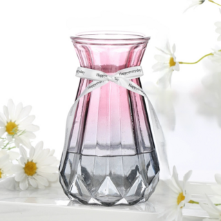 Treova 簡約歐式玻璃瓶, 18 葉子漸層紫灰色