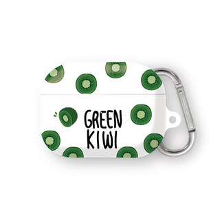 프루그나 과즙팡팡 에어팟 3세대 하드 케이스 + 카라비너, 키위(케이스), 단일색상(카라비너)