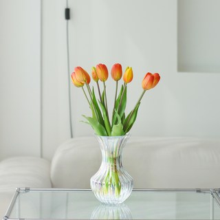 一日空間 芒果鬱金香人造花, 橙色, 10個