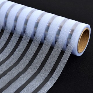 KOTI 日安生活 長虹玻璃 加厚無膠靜電貼玻璃貼遮光防窺磨砂立體膜 橫向條紋款, 半透明