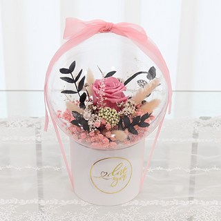 Garden in the City 永生花壓克力球玫瑰花束 + 提袋, 粉紅色
