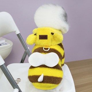 딩동펫 반려동물 꿀벌 후리스 후드 티셔츠, 혼합색상, 1개