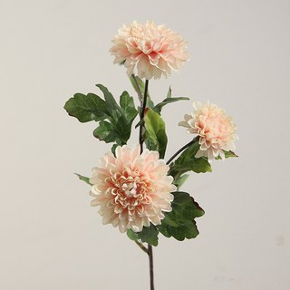 真心設計 Damueur 毛球小菊花人造花, 淺粉紅色