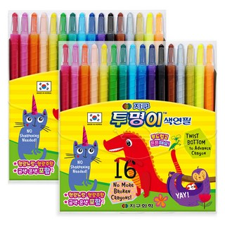 地球化學 透明旋轉蠟筆, 2個, 16色