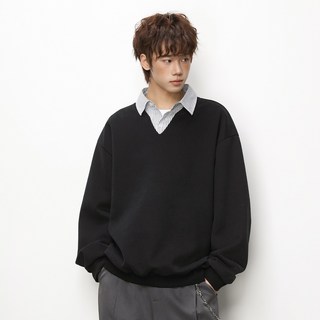 VELOCITY 男女通用假領層次感寬鬆大學T