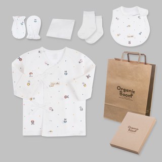 오가닉붐 신생아용 컵토끼 출산 사계절용 5종 + 쇼핑백 세트
