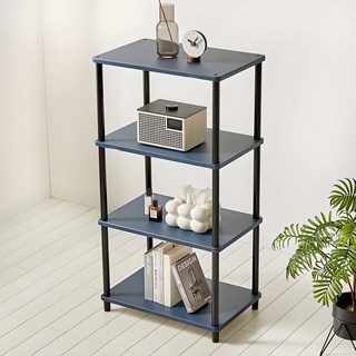 Gagu Recipe 韓國製 DIY智能四層鋼製微波爐架 置物架, 4層, 深藍色