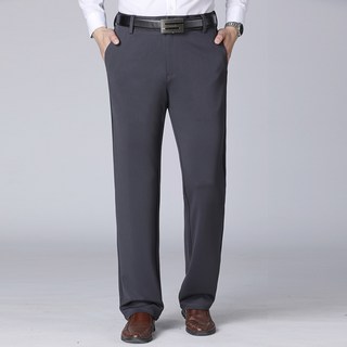 Elsso 男款薄款直筒高腰休閒西裝褲