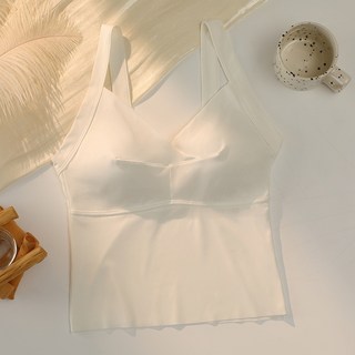 JM 女性V領固定罩杯一體式無袖背心