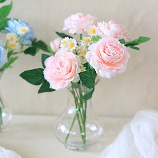 ScentBasket 牡丹芍藥人造花 + 花瓶組, 粉紅色