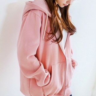 Goodif 女款寬鬆舒適連帽拉鍊外套