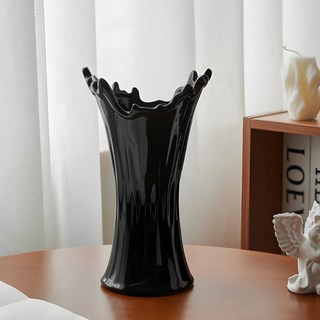 Souplace 都會藝術品造型陶瓷花瓶, 黑色(S265-0016B)