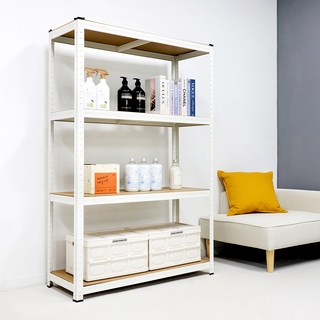 PaN EASY LIFE 組裝式 角鋼架置物展示架, 白色, 4層