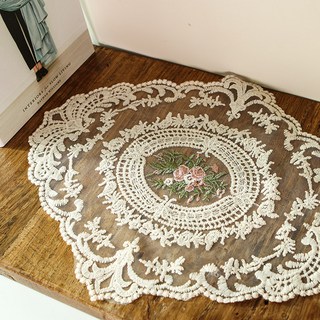 Iwooa 復古刺繡蕾絲餐墊, 混合色, 37 x 29.5 cm, 2個