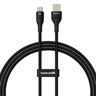Baseus 倍思 閃速系列 2 USB-Type-C 100W 全相容快充傳輸線, 星曜黑, 1m, 1條