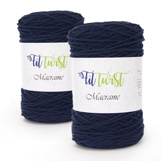 SEVY Phil Twist Macrame 編織線 250g, 12 海軍藍, 2個