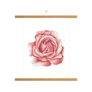 室內裝飾玫瑰D海報 + 木質掛軸組, 摩卡色