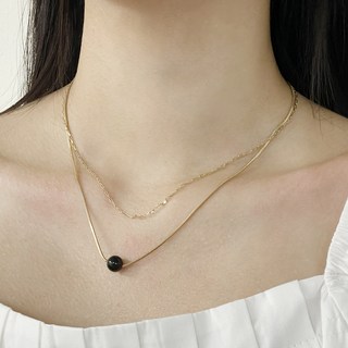 엘라주르 여성용 아엘라 오닉스 레이어드 목걸이