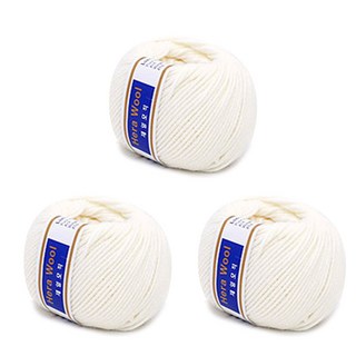 SAMSUNG 三星 Hera Wool 量輕柔軟細滑羊毛線 3入, 01號, 3捆